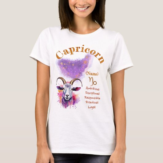 Capricorn Zodiac Sign T-Shirt Tシャツ (正面)