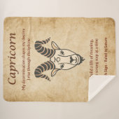 Capricorn Zodiac Sign with Affirmations シェルパブランケット (正面(横))