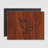 Capricorn Zodiac Symbol in Wood Grain Style (正面/裏面)