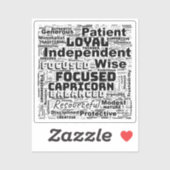 Capricorn Zodiac Word Cloud Inspiration Vinyl シール (シート)