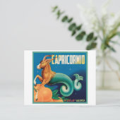 Capricornioヴィンテージ床ラベル ポストカード (スタンド正面)