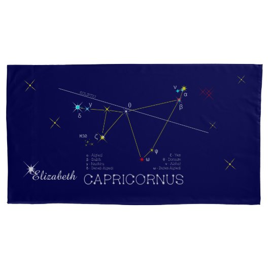 CAPRICORNUS星座ユニーク、印象的 枕カバー (正面)