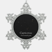Capricornus Constellation スノーフレークピューターオーナメント (正面)