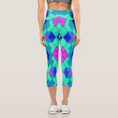 Capris、A色数々のの幾何学的パターンデザイン カプリレギンス (裏面)