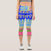 Capris, A multicolor trendy fabric pattern design カプリレギンス (正面)