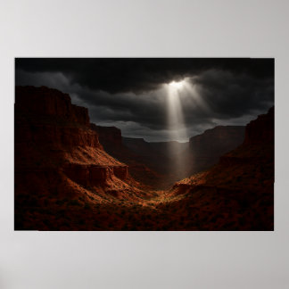 Caprock Canyons Poster - Dramatic Sunbeam Print ポスター