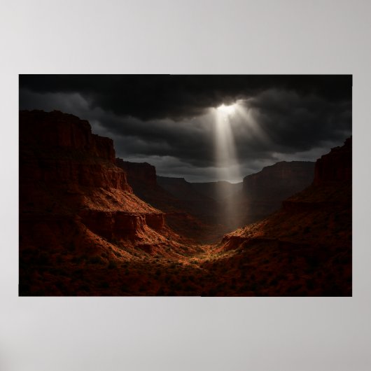 Caprock Canyons Poster - Dramatic Sunbeam Print ポスター (正面)