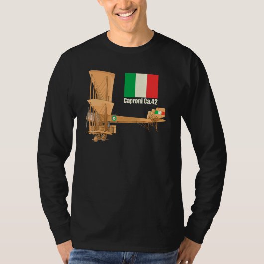 Caproni Ca4 Ca42 Ww1重ボマーイタリアントリプレーン Tシャツ (正面)
