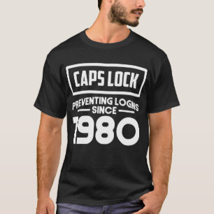 Caps lockログインのプログラマコーディングを防ぐ tシャツ