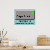 Caps Lock Fury 面白いプリント ポスター サイン 冗談 (キッチン)