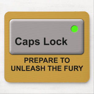 Caps Lock Fury 面白いマウスパッド マウス パッド ジョーク マウスパッド