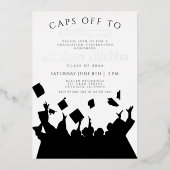 CapsOff卒業お祝い招待状 箔招待状 (正面)