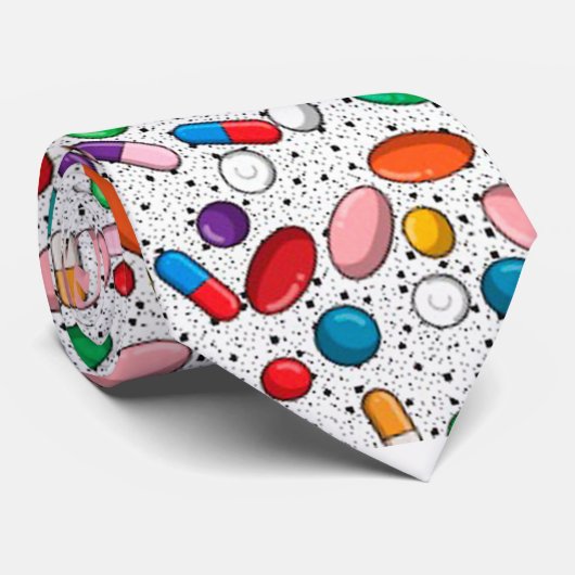 Capsule Medication Tie Doctor Pharmacist Nurse ネクタイ (ロール)