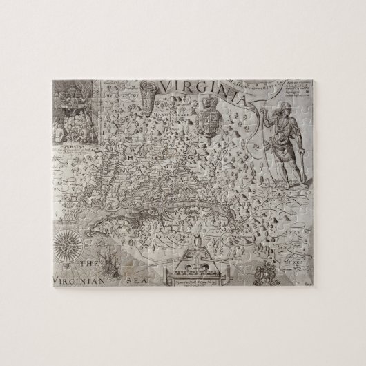 Capta著発見され、記述されているヴァージニアの地図 ジグソーパズル (横)