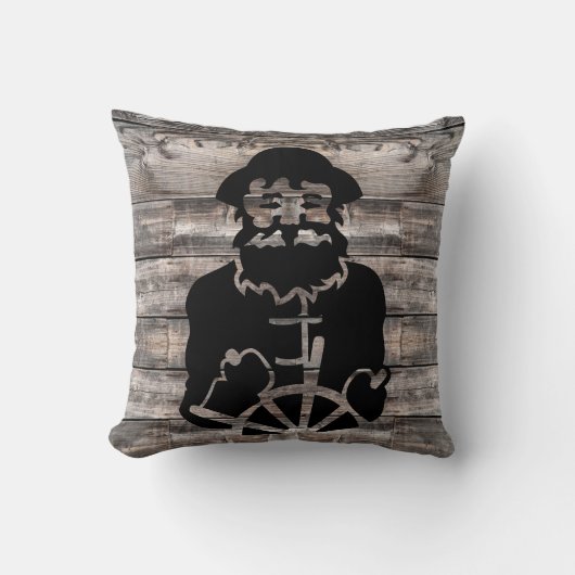 CAPTAINで風化した木製の板の背景 | T クッション (正面)