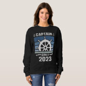 Captain 2023 Boat Driving Licence Motorboat Sailin スウェットシャツ (正面フル)