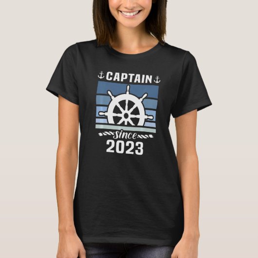 Captain 2023 Boat Driving Licence Motorboat Sailin Tシャツ (正面)