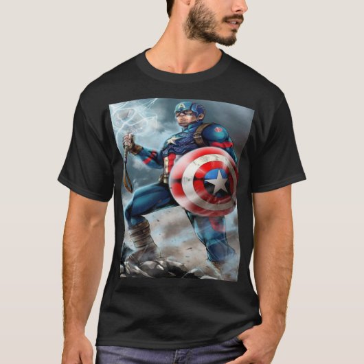 Captain America – Lightning Shield of Freedom Tシャツ (正面)