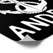 Captain Andrew Boating Boat Yacht Ship Anchor  ポスター (角)