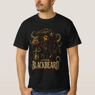 Captain Blackbeard Pirate Tee | Skull, Sword, Naut Tシャツ