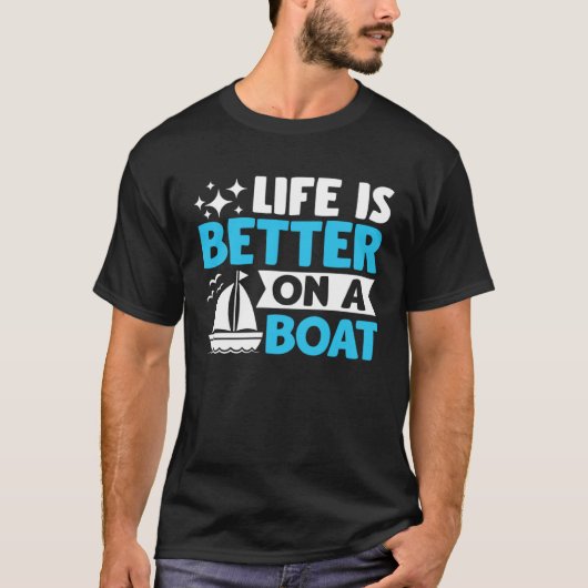 Captain Boater Boating Pontoon  on a Boat Tシャツ (正面)