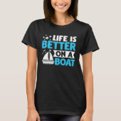 Captain Boater Boating Pontoon  on a Boat Tシャツ (正面)