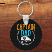 Captain Dad Ship Boat Boating Yacht Father Daddy P キーホルダー (正面)