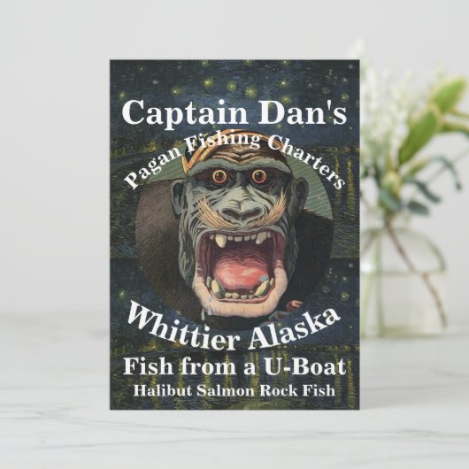 Captain Dan's Pagan Fishing Charters Whittier AK 招待状 (スタンド正面)