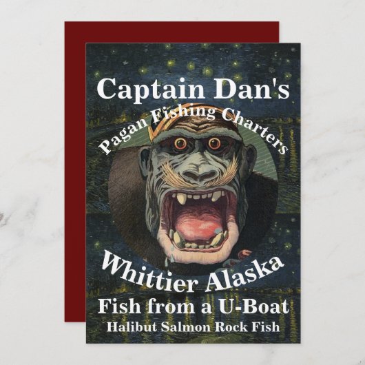 Captain Dan's Pagan Fishing Charters Whittier AK 招待状 (正面/裏面)