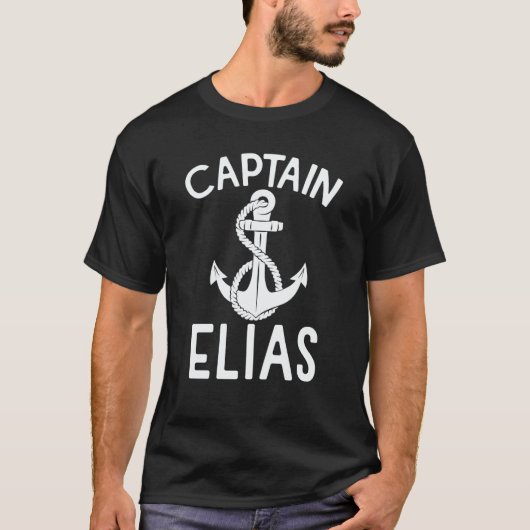 Captain Elias Boating Ship Yacht Boat Anchor Tシャツ (正面)
