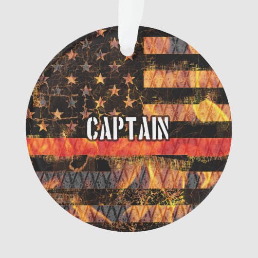 Captain Firefighter Flag オーナメント (正面)