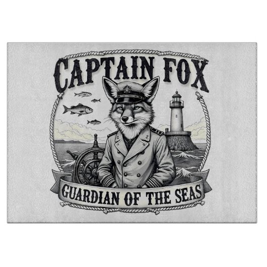 Captain Fox Guardian of Seas Nautical Design カッティングボード (正面)