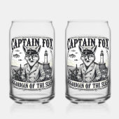 Captain Fox Guardian of Seas Nautical Design ガラス缶 (裏面)