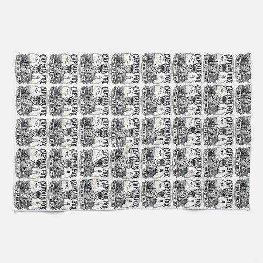 Captain Fox Guardian of Seas Nautical Design キッチンタオル (横)