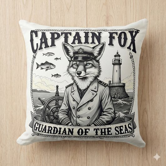 Captain Fox Guardian of Seas Nautical Design クッション