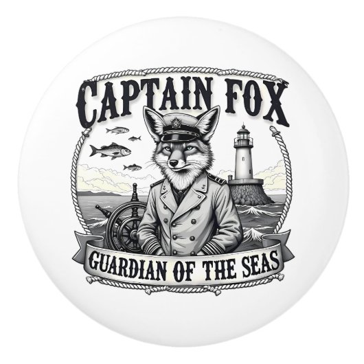 Captain Fox Guardian of Seas Nautical Design セラミックノブ (正面)