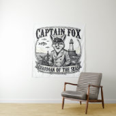 Captain Fox Guardian of Seas Nautical Design タペストリー (インサイチュ)