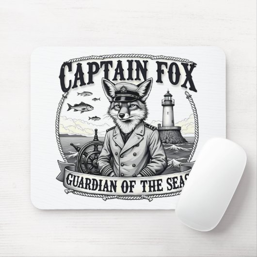 Captain Fox Guardian of Seas Nautical Design マウスパッド (マウス)