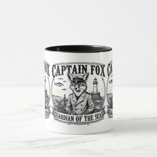 Captain Fox Guardian of Seas Nautical Design マグカップ (中央)