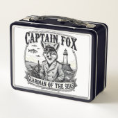 Captain Fox Guardian of Seas Nautical Design メタルランチボックス (裏面)