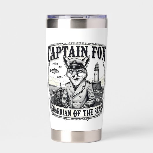 Captain Fox Guardian of Seas Nautical Design 保温保冷タンブラー (正面)