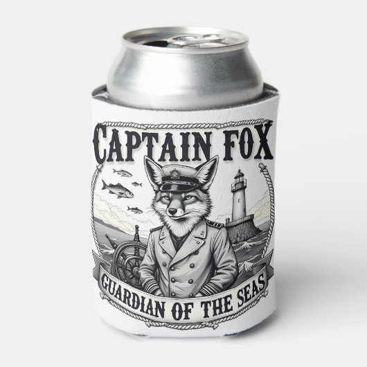 Captain Fox Guardian of Seas Nautical Design 缶クーラー (缶正面)