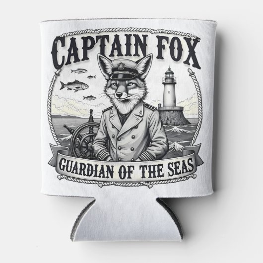 Captain Fox Guardian of Seas Nautical Design 缶クーラー (正面)