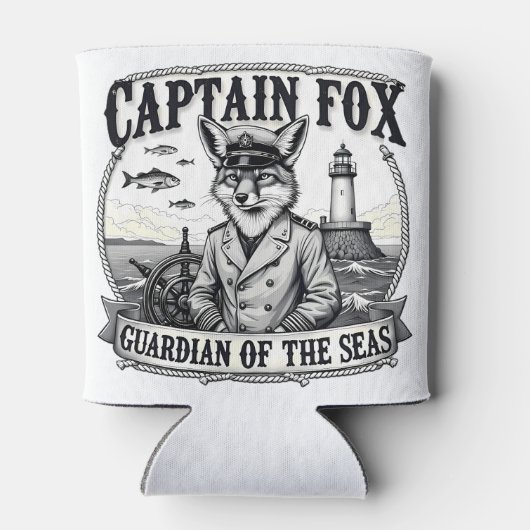 Captain Fox Guardian of Seas Nautical Design 缶クーラー (裏面)