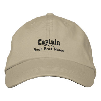 Captain Hat Personalized Boat Name Embroidered Hat 刺繍入りキャップ