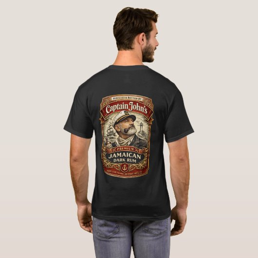Captain John's Premium Jamaican Dark Rum - T-Shirt Tシャツ (裏面フル)