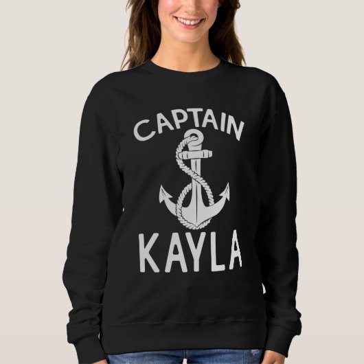 Captain Kayla Yacht Anchor Boat Boating Ship スウェットシャツ (正面)