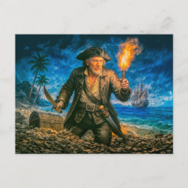Captain Kidd Legendary Pirate Portrait ポストカード