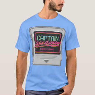Captain Laserhawk ゲームカード プレススタートの少女 Tシャツ