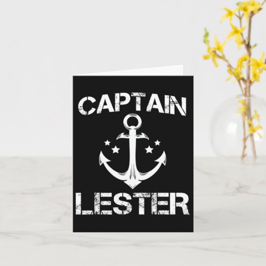 Captain Lester Funny Birthday Personalized Name Bo カード (黄色い花)